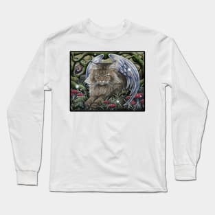 Cat Forest Spirit - Black Outlined Version Long Sleeve T-Shirt